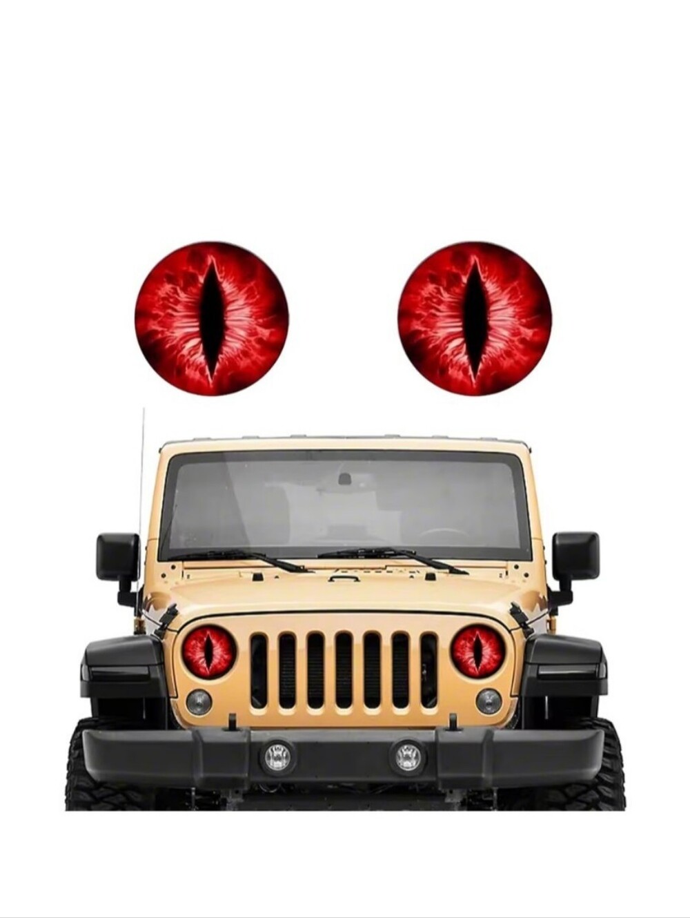 Red Beast Eye Headlight Stickers - Pair